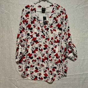 Torrid Disney Minnie Mouse Blouse in Red and Black Size 3